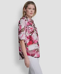 Dkny Women's Printed Long-Sleeve Shirt