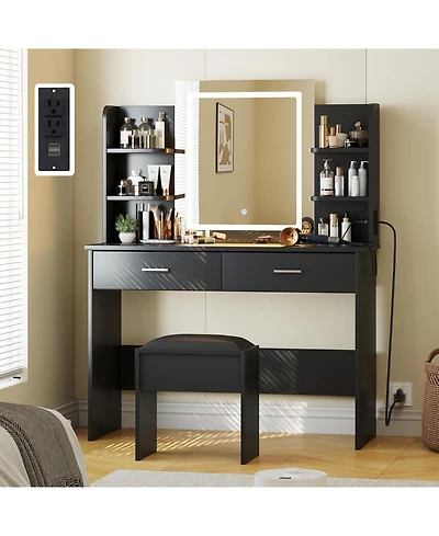 Gaomon Vanity Desk with Lighted Mirror – Makeup Vanity Set