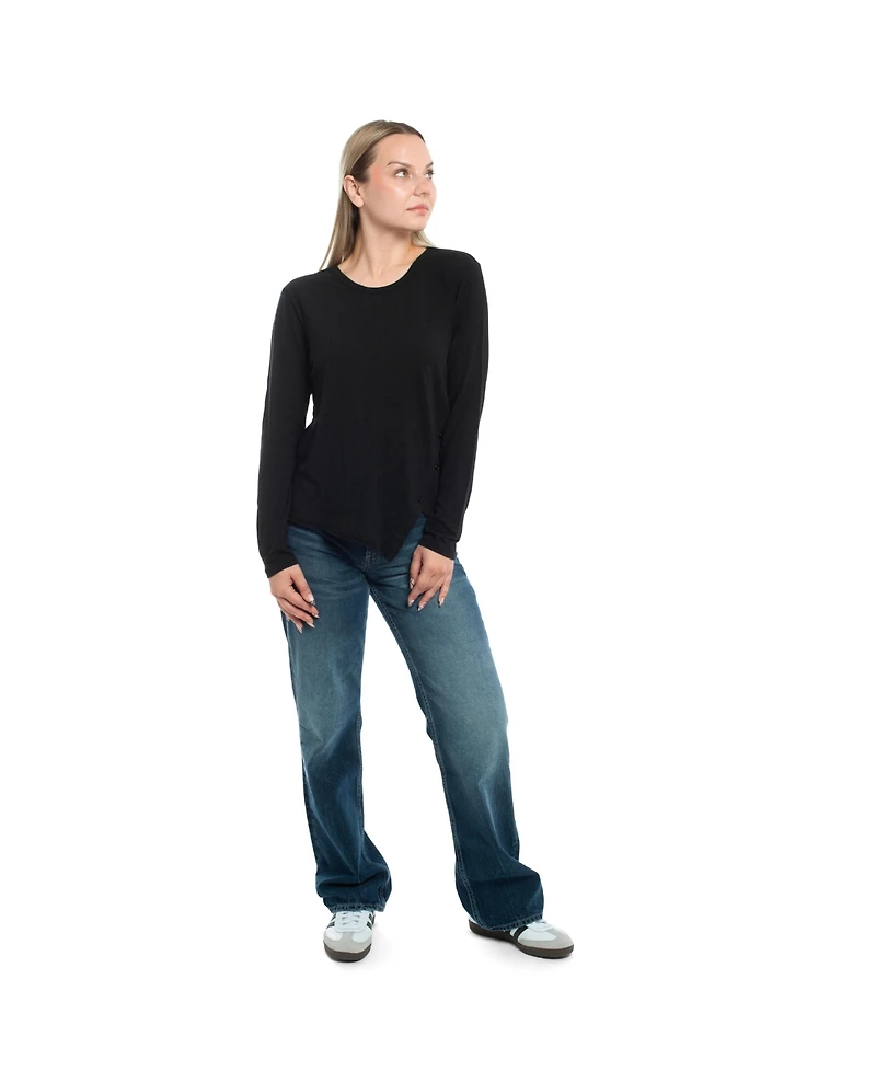 Wilt Clothing Women's Long Sleeve with Asymmetrical Hem Tee