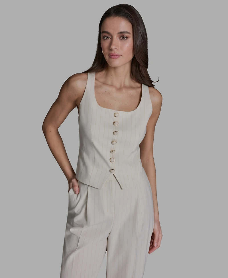 Bcbg Women's Pinstripe Button-Front Vest