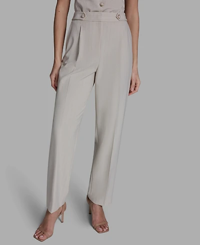 Bcbg Women's Pinstripe Pleated Mid Rise Pants