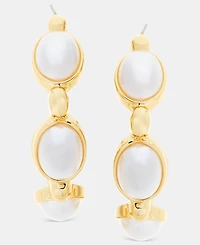 I.n.c. International Concepts Medium Imitation Pearl C-Hoop Earrings, 1.8", Macy's Exclusive