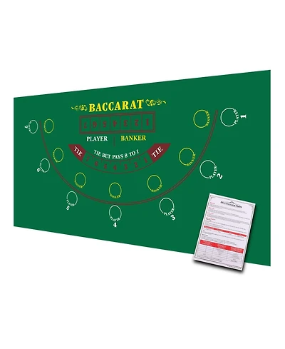 Gse Games & Sports Expert Texas Hold'em Poker Layout Felt with Instructions, Las Vegas Style Game Tabletop Mat