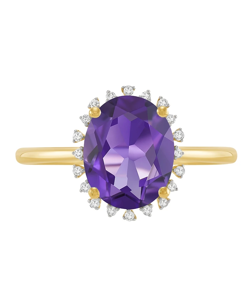 Macy's Citrine (2-1/5 ct. t.w.) & Diamond Accent Ring 10K Yellow Gold (Also Available Blue Topaz, Amethyst, Peridot, Garnet)