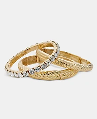 I.n.c. International Concepts 3-Pc. Set Crystal & Textured Stretch Bracelets, Macy's Exclusive