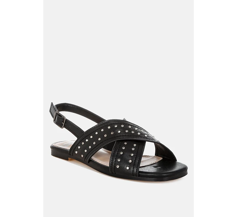 Calluna Stud Embellished Buckled Flats