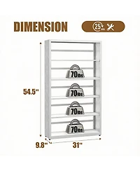 Yigii 5-Tier Metal Bookcase with Adjustable Shelves for Living Room, Study, Kitchen