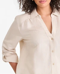 I.n.c. International Concepts Plus Linen-Blend Tunic, Exclusively at Macy's