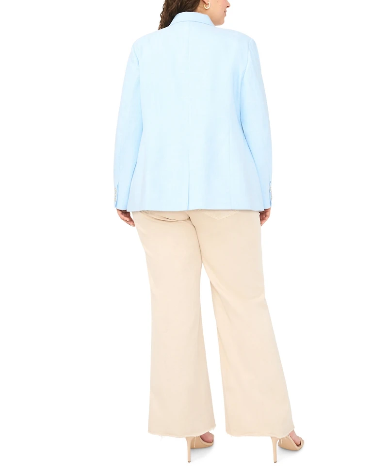 Vince Camuto Plus Double Breasted Flap Pocket Blazer