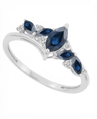 Macy's Emerald (7/8 ct. t.w.) and Diamond (1/10 Ring 14k Yellow Gold (Also Available Sapphire, Ruby)