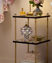 MacKenzie-Childs Violet Check Handmade Curiosity Pot