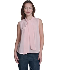 Tommy Hilfiger Women's Sleeveless Tie Neck Blouse