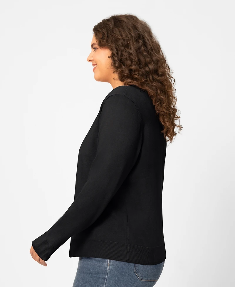 Melissa Paige Plus Scalloped Trim Button Front Cardigan, Macy's Exclusive
