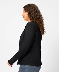 Melissa Paige Plus Scalloped Trim Button Front Cardigan, Macy's Exclusive