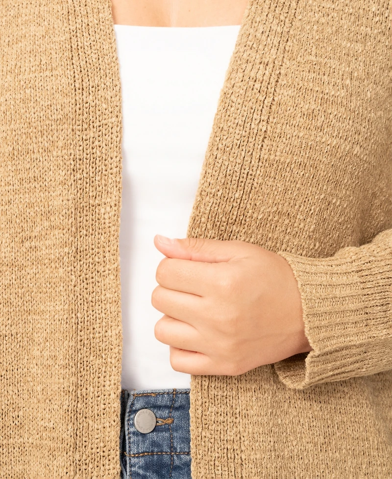 Melissa Paige Plus Jersey Stitch Long Open Front Cardigan, Macy's Exclusive