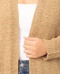 Melissa Paige Plus Jersey Stitch Long Open Front Cardigan, Macy's Exclusive