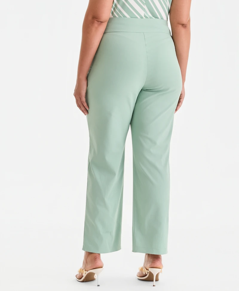 I.n.c. International Concepts Plus Mid-Rise Pull-On Straight-Leg Pants