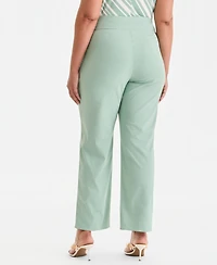 I.n.c. International Concepts Plus Mid-Rise Pull-On Straight-Leg Pants