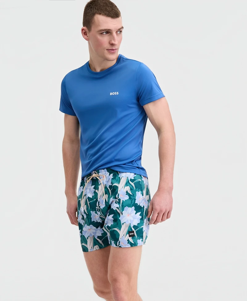 Boss Hugo Men's Short-Sleeve Sun Protection Rashguard Swim Shirt