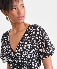 I.n.c. International Concepts Women's Printed Ruched Midi Dress, Macy's Exclusive