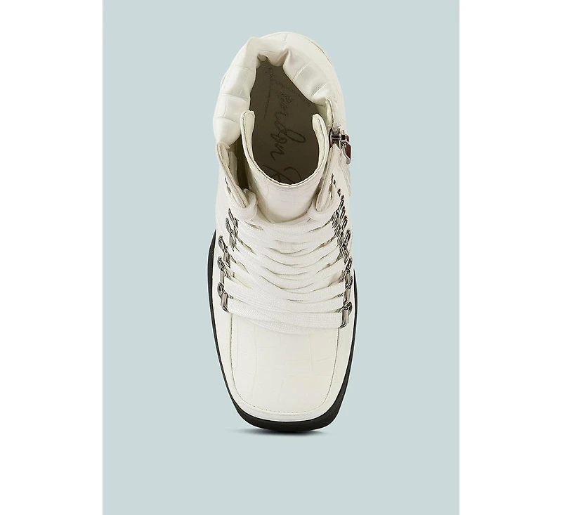 Boogie High Platform Lace Up Boots