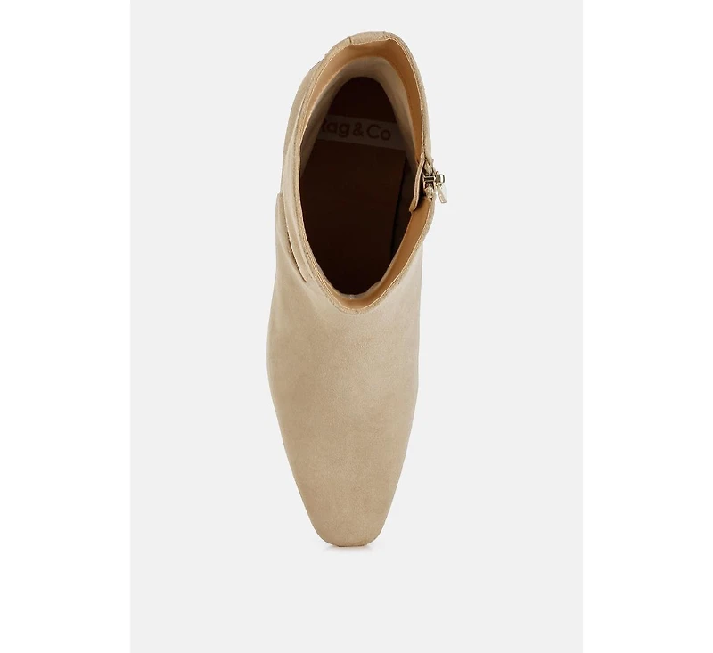 Rag & Co Hakra Flared Heel Suede Boots Women