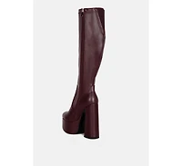 Coraline High Block Heeled Calf Boots Women