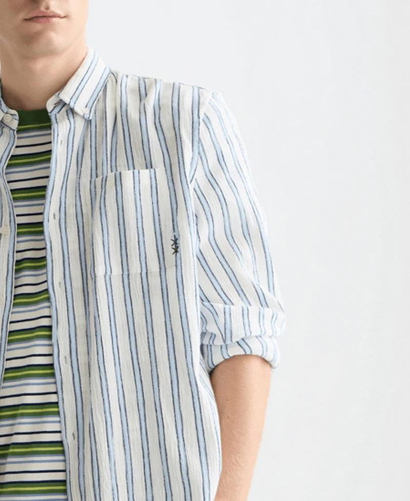 Scotch & Soda Men's Striped Regular-Fit Shirt