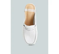 Lyrac Recycled Leather Platform Clogs White