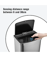 Mega Casa 13 Gallon Stainless Steel Indoor Touchless Sensor Soft-Close Lid Trash Can