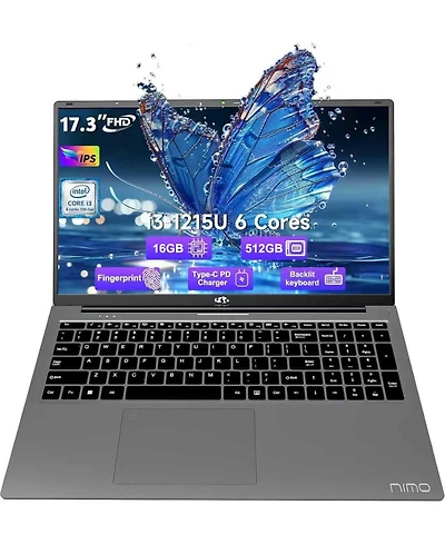 Nimo 17.3" Ips Fhd-Laptop Intel 6 Cores i3-1215U 16GB Ram 512GB Ssd 4.4GHz