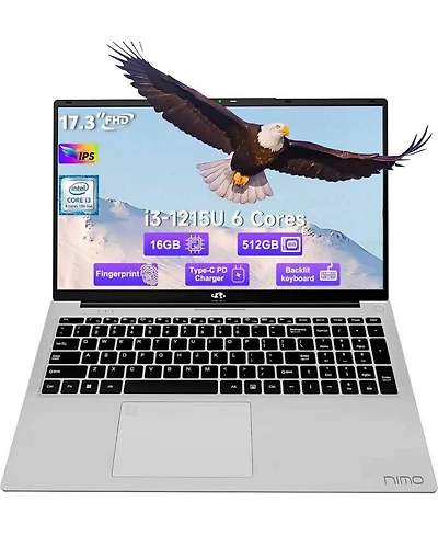 Nimo 17.3" Ips Fhd-Laptop Intel 6 Cores i3-1215U 16GB Ram 512GB Ssd 4.4GHz