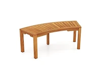 Slickblue 2-Person Acacia Wood Outdoor Bench with Curved Design
