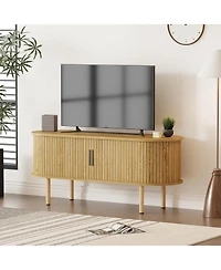 gaomon Tv Stand, Modern Tv Console Table with Storage Compartment and Sliding Door