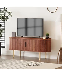 gaomon Tv Stand, Modern Console Table with Storage Compartment and Sliding Door