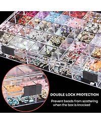 Yigii 2 Pack Clear 36-Grid Organizer for Small Jewelry, Beads, & Supplies