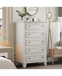 gaomon 5 Drawer Dresser for Bedroom, of Chest with Metal Handles, Tv Stand, Closet Organizers and Storage Clothes