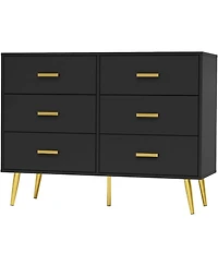 gaomon Console Table with 6-Drawer,Tall Dresser for Bedroom, Storage Organizer Units Closet Living Room Hallway