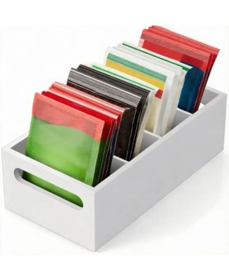 Yigii Wooden Pantry Organizer With 4 Slots For Dressings Seasonings Snacks