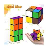 Bruce & Shark 2-in-1 Split Magic Cube, Transformable Fidget Toy, Morphs into Star & More