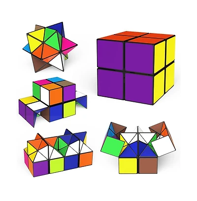 Bruce & Shark 2-in-1 Split Magic Cube, Transformable Fidget Toy, Morphs into Star & More