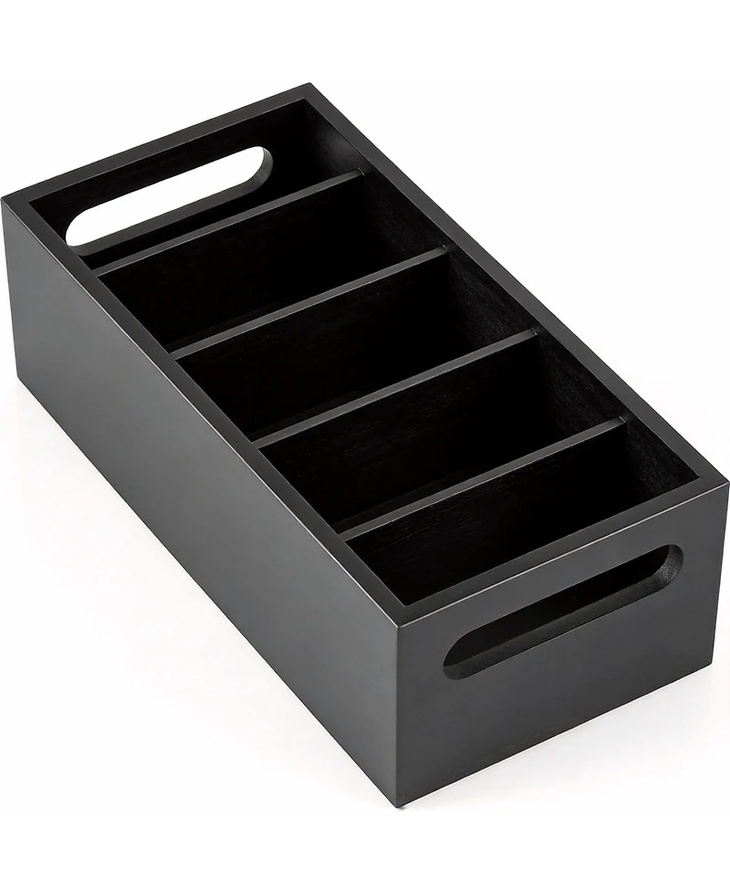 Yigii Wooden Pantry Organizer with 4 Slots for Dressings, Seasonings, and Snacks