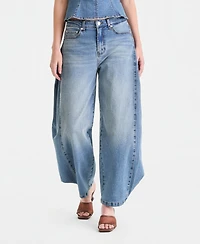 Bar Iii Women's High Rise Barrel-Leg Jeans, Macy's Exclusive