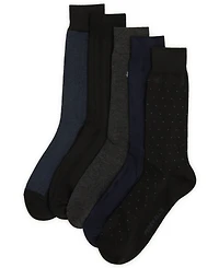 Perry Ellis Portfolio Men's Herringbone Patterned Texture Socks, 5-Pack