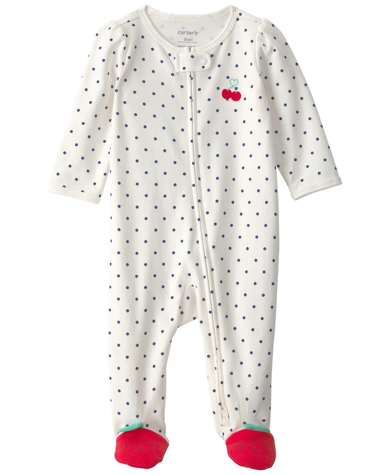 Carter's Baby Girls' Cherry 2-Way Zip Sleep & Play Pajama