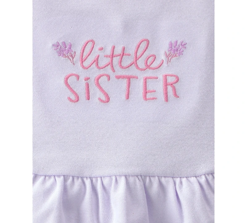 Carter's Baby Girls' 'Little Sister' Printed Short-Sleeve Bodysuit & Pants, 2-Piece Set