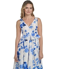 Jessica Howard Women's Sleeveless V-Neck Cocktail Dress