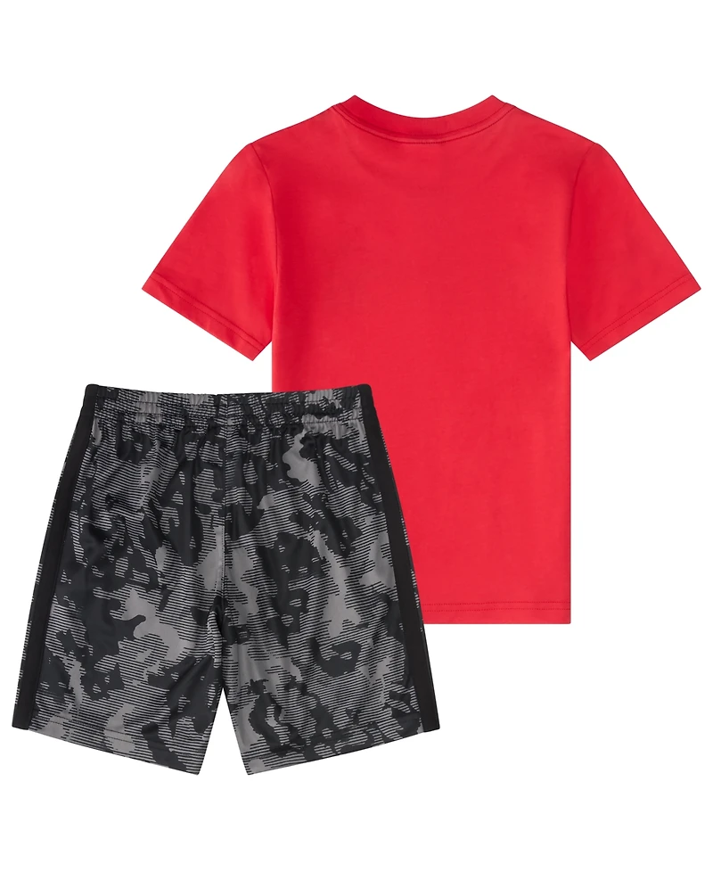 adidas Baby Boys' Short-Sleeve T-Shirt and Printed Shorts, 2-Piece Set