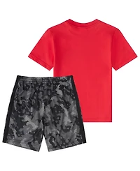 adidas Baby Boys' Short-Sleeve T-Shirt and Printed Shorts, 2-Piece Set