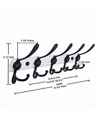 Yigii Heavy Duty 5-Tri Hook Wall Rack for Coats, Hats, Towels